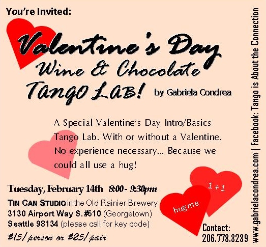 Valentine's Day tango lab flier